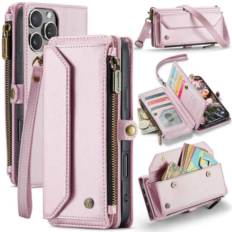 CaseMe C36 Card Slots Zipper Wallet RFID Anti-theft Leather Phone Case, For iPhone 16e, For iPhone 16 Pro Max, For iPhone 16 Pro, For iPhone 16 Plus