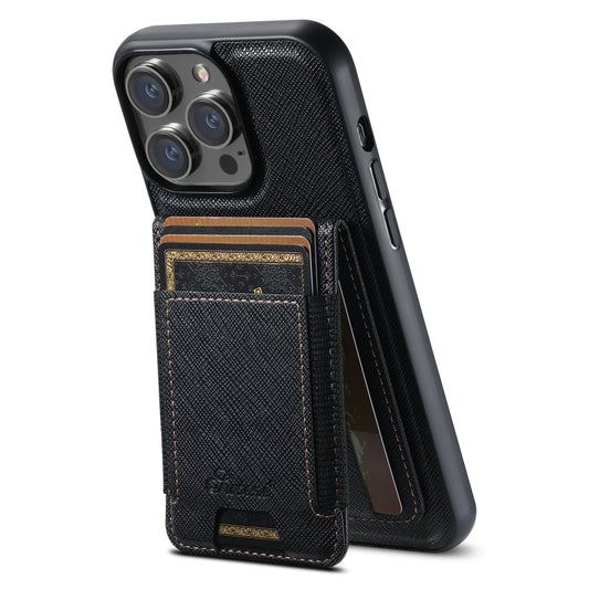 Suteni H17 Cross Grain Leather MagSafe Detachable Wallet Phone Case, For iPhone 15 Pro Max, For iPhone 15 Pro, For iPhone 15 Plus, For iPhone 15, For iPhone 14 Plus, For iPhone 14, For iPhone 14 Pro, For iPhone 14 Pro Max