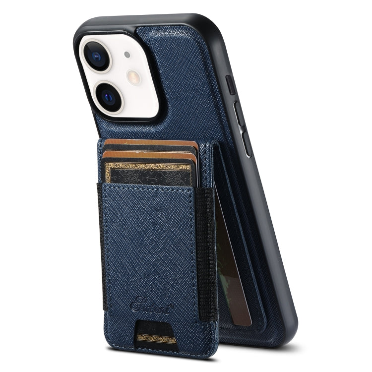 Suteni H17 Cross Grain Leather MagSafe Detachable Wallet Phone Case, For iPhone 14 Pro, For iPhone 14 Pro Max, For iPhone 13 Pro Max, For iPhone 13 Pro, For iPhone 13, For iPhone 12, For iPhone 12 Pro Max, For iPhone 12 Pro