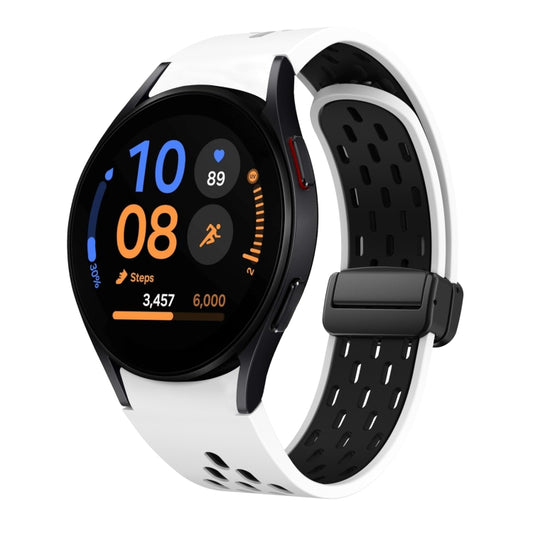 Two Color Magnetic Folding Black Buckle Silicone Watch Band