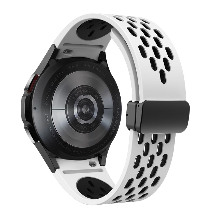 Two Color Magnetic Folding Black Buckle Silicone Watch Band