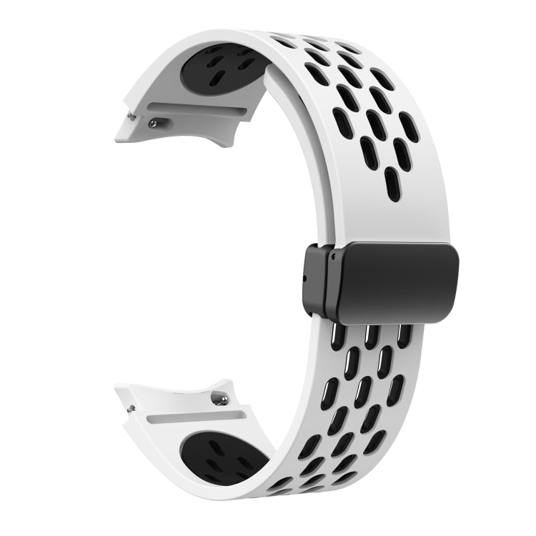 Two Color Magnetic Folding Black Buckle Silicone Watch Band