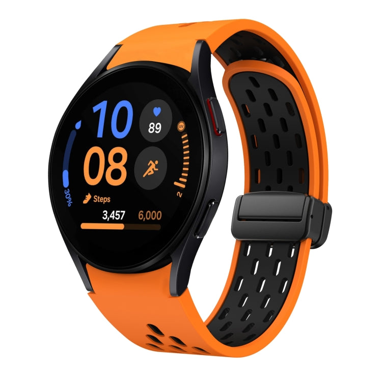 Two Color Magnetic Folding Black Buckle Silicone Watch Band