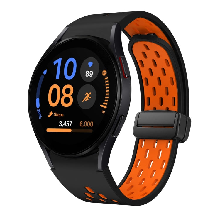 Two Color Magnetic Folding Black Buckle Silicone Watch Band