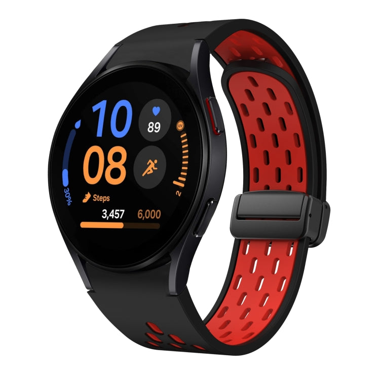 Two Color Magnetic Folding Black Buckle Silicone Watch Band