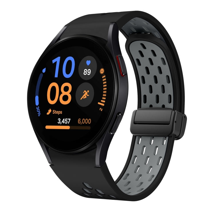 Two Color Magnetic Folding Black Buckle Silicone Watch Band