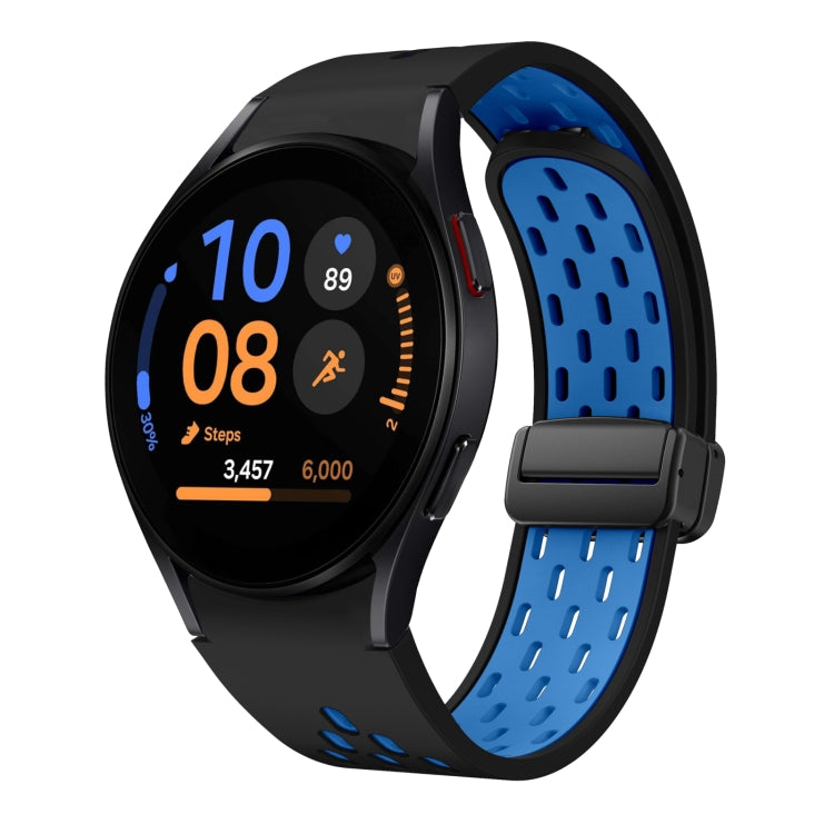 Two Color Magnetic Folding Black Buckle Silicone Watch Band