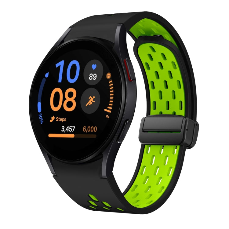 Two Color Magnetic Folding Black Buckle Silicone Watch Band