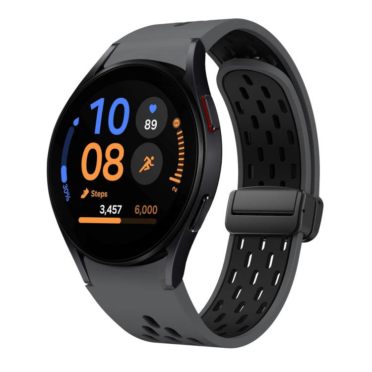 Two Color Magnetic Folding Black Buckle Silicone Watch Band
