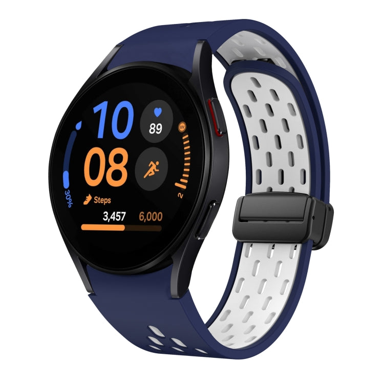 Two Color Magnetic Folding Black Buckle Silicone Watch Band