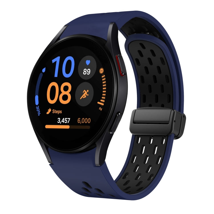 Two Color Magnetic Folding Black Buckle Silicone Watch Band