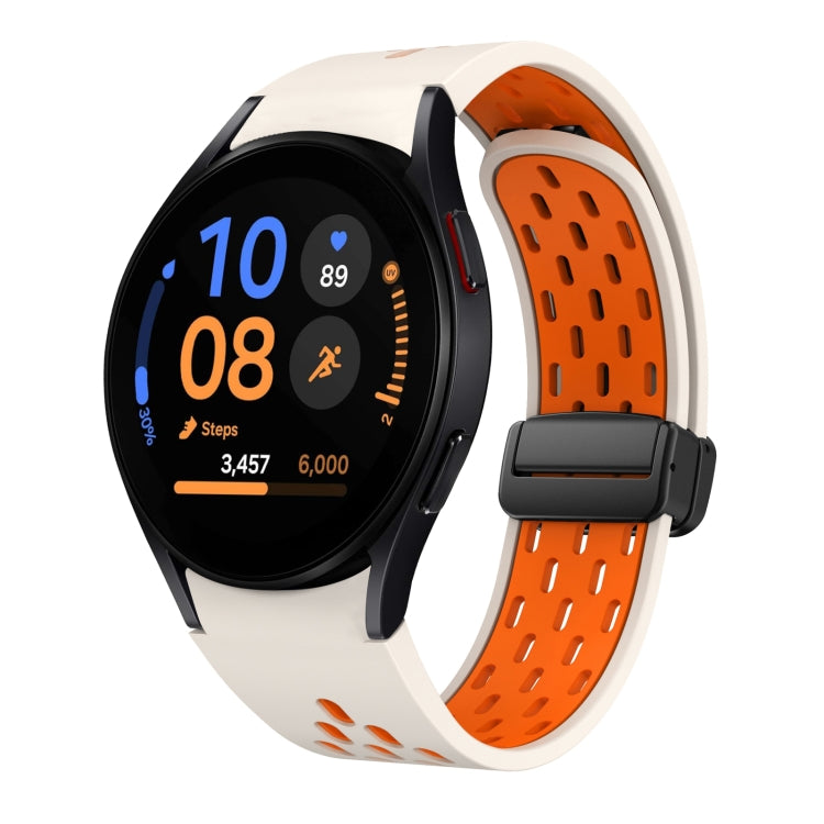 Two Color Magnetic Folding Black Buckle Silicone Watch Band