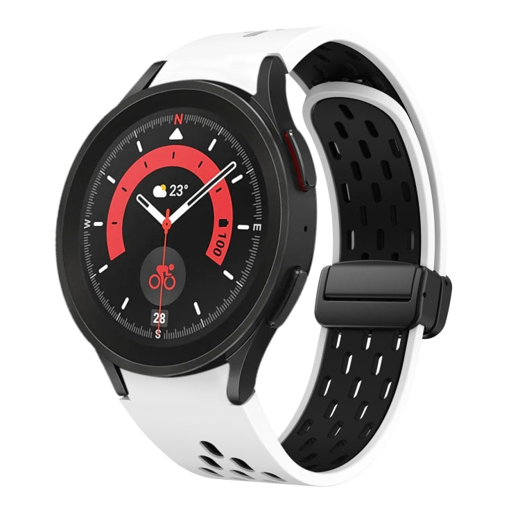 Two Color Magnetic Folding Black Buckle Silicone Watch Band