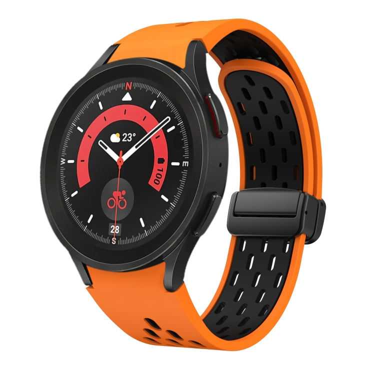 Two Color Magnetic Folding Black Buckle Silicone Watch Band