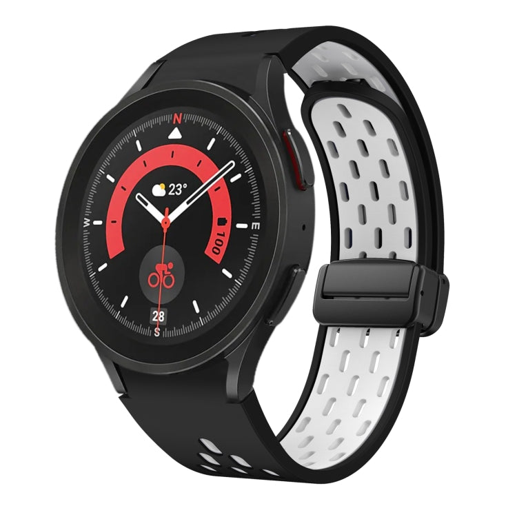 Two Color Magnetic Folding Black Buckle Silicone Watch Band