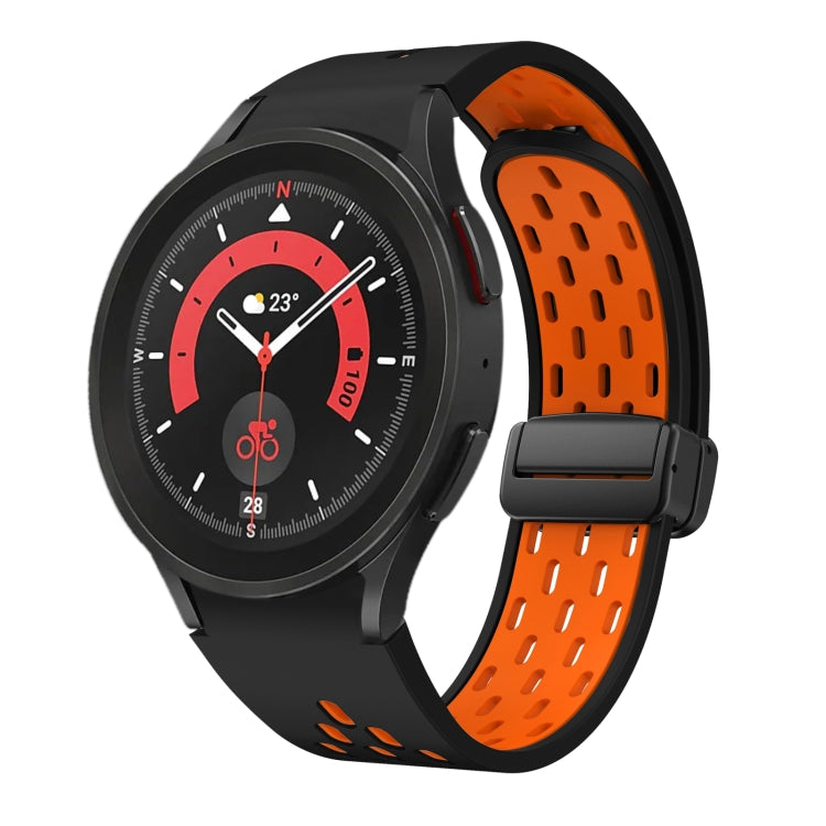 Two Color Magnetic Folding Black Buckle Silicone Watch Band