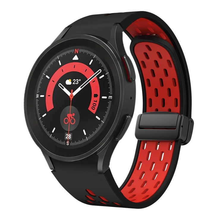 Two Color Magnetic Folding Black Buckle Silicone Watch Band