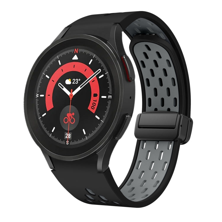 Two Color Magnetic Folding Black Buckle Silicone Watch Band