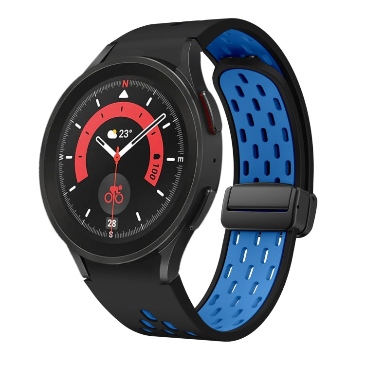 Two Color Magnetic Folding Black Buckle Silicone Watch Band