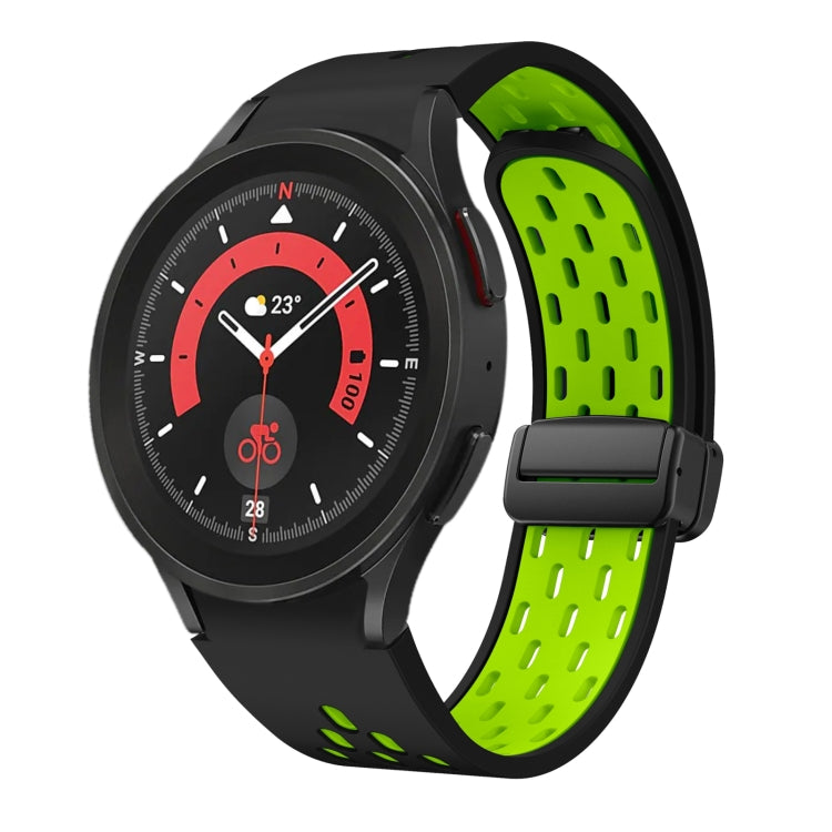 Two Color Magnetic Folding Black Buckle Silicone Watch Band