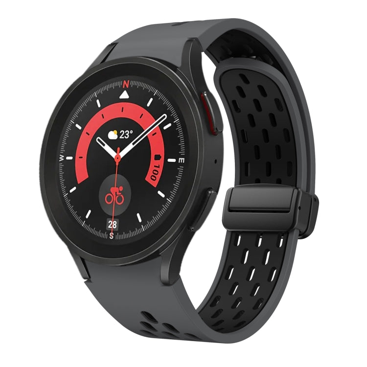 Two Color Magnetic Folding Black Buckle Silicone Watch Band