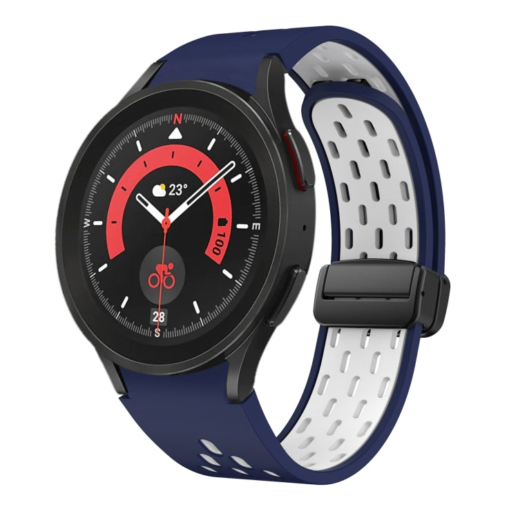 Two Color Magnetic Folding Black Buckle Silicone Watch Band