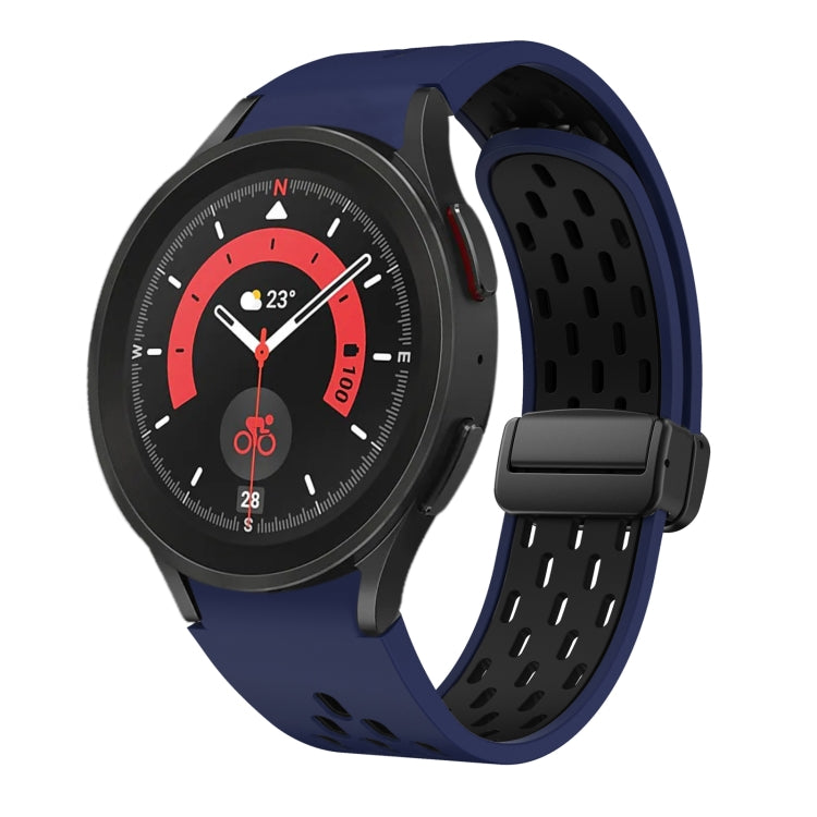 Two Color Magnetic Folding Black Buckle Silicone Watch Band