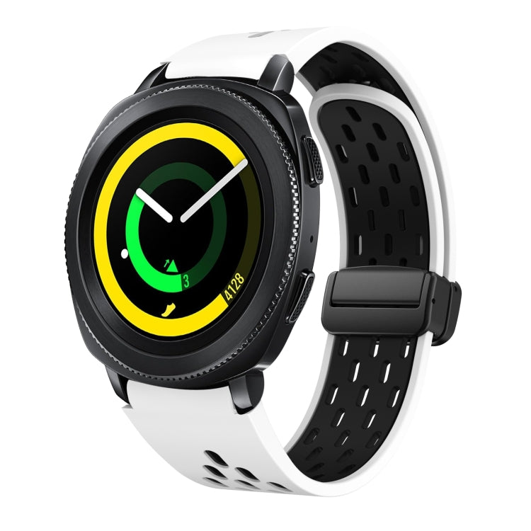 Two Color Magnetic Folding Black Buckle Silicone Watch Band