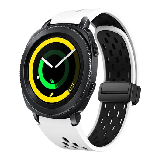 Two Color Magnetic Folding Black Buckle Silicone Watch Band