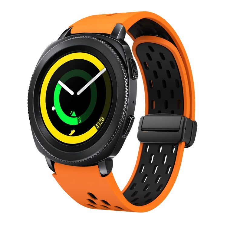 Two Color Magnetic Folding Black Buckle Silicone Watch Band