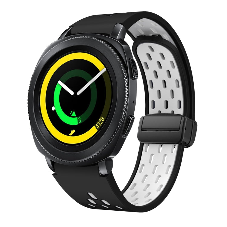 Two Color Magnetic Folding Black Buckle Silicone Watch Band