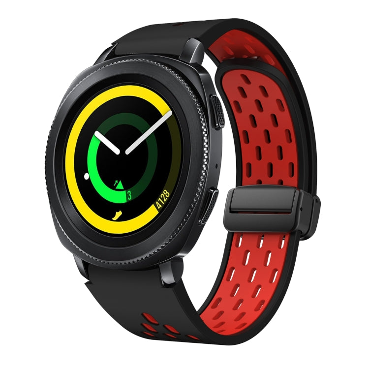 Two Color Magnetic Folding Black Buckle Silicone Watch Band