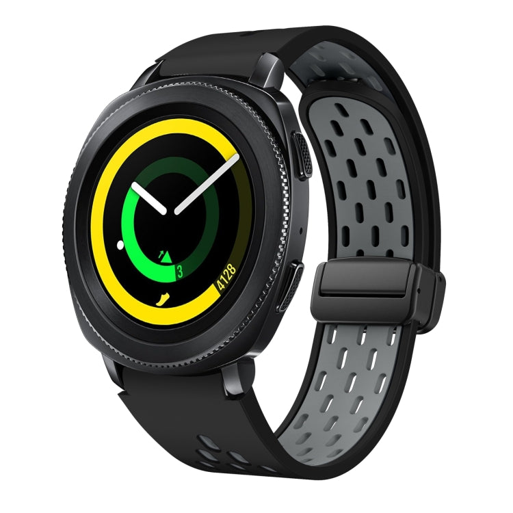 Two Color Magnetic Folding Black Buckle Silicone Watch Band