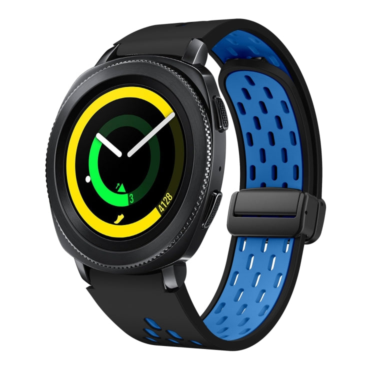 Two Color Magnetic Folding Black Buckle Silicone Watch Band