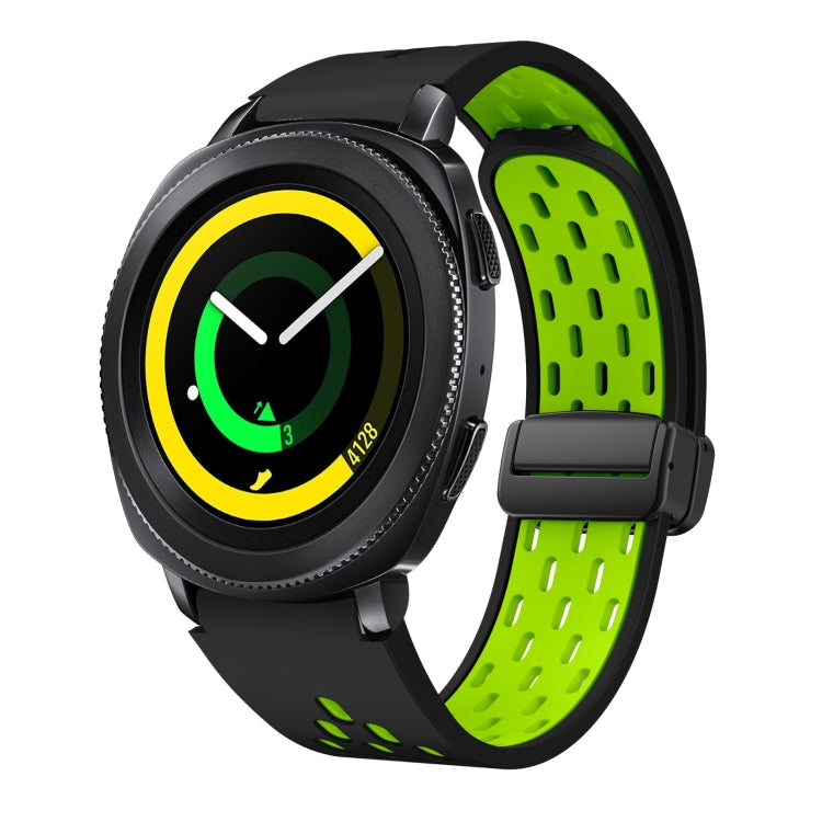 Two Color Magnetic Folding Black Buckle Silicone Watch Band