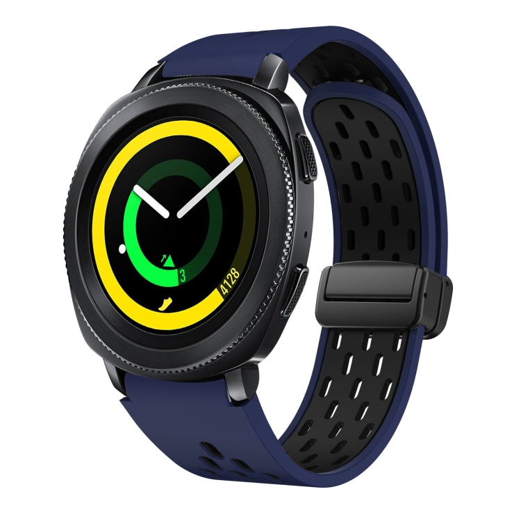 Two Color Magnetic Folding Black Buckle Silicone Watch Band