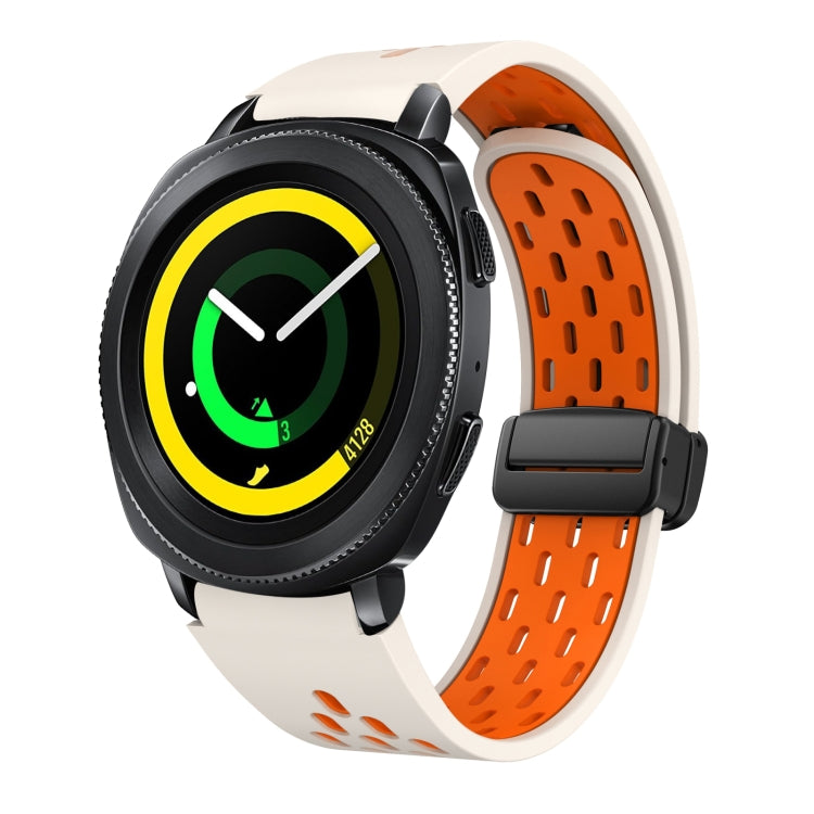 Two Color Magnetic Folding Black Buckle Silicone Watch Band