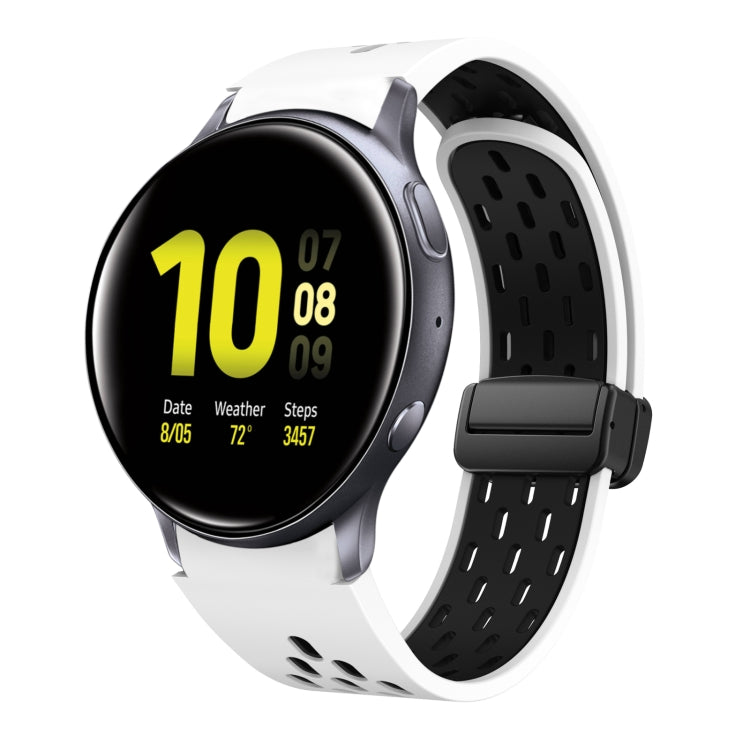 Two Color Magnetic Folding Black Buckle Silicone Watch Band