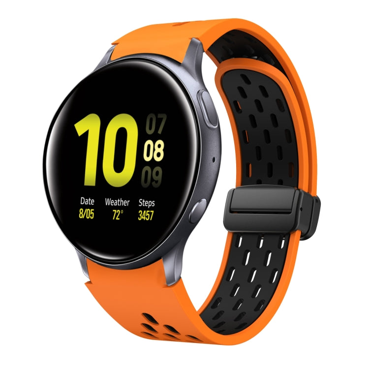 Two Color Magnetic Folding Black Buckle Silicone Watch Band