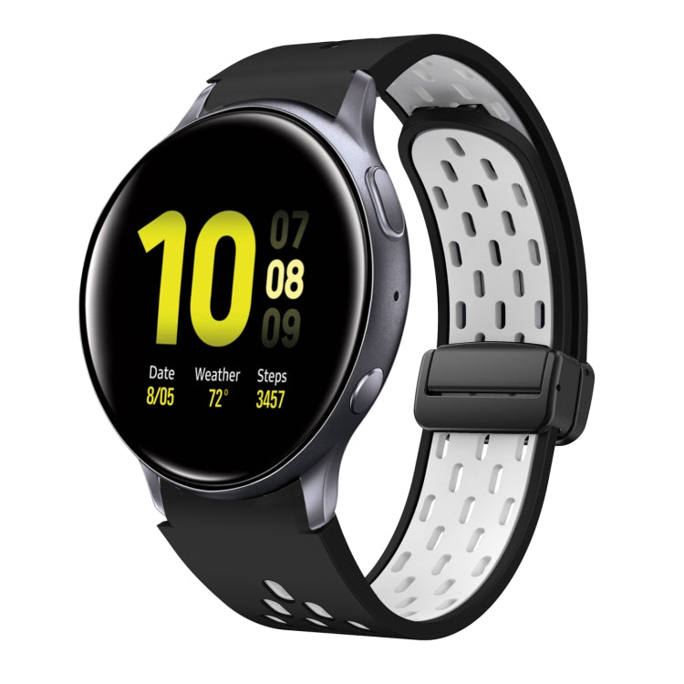 Two Color Magnetic Folding Black Buckle Silicone Watch Band
