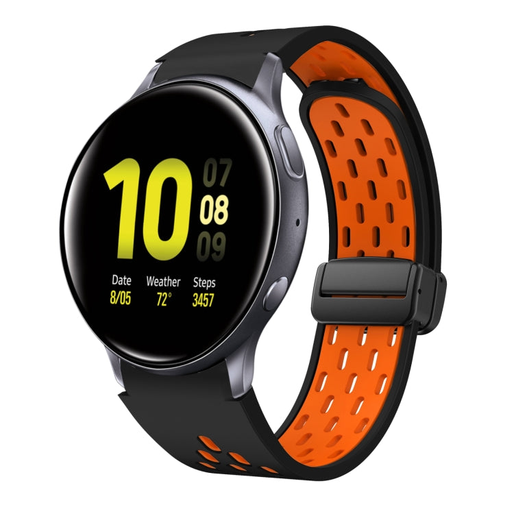 Two Color Magnetic Folding Black Buckle Silicone Watch Band