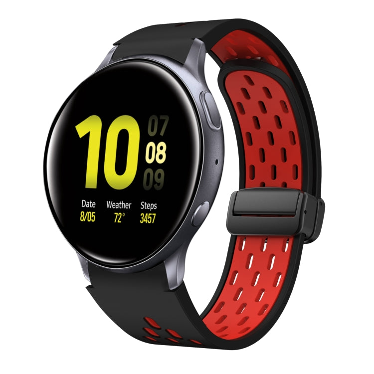 Two Color Magnetic Folding Black Buckle Silicone Watch Band