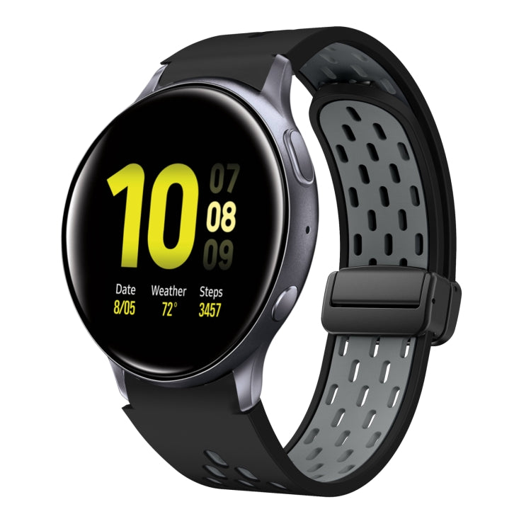 Two Color Magnetic Folding Black Buckle Silicone Watch Band