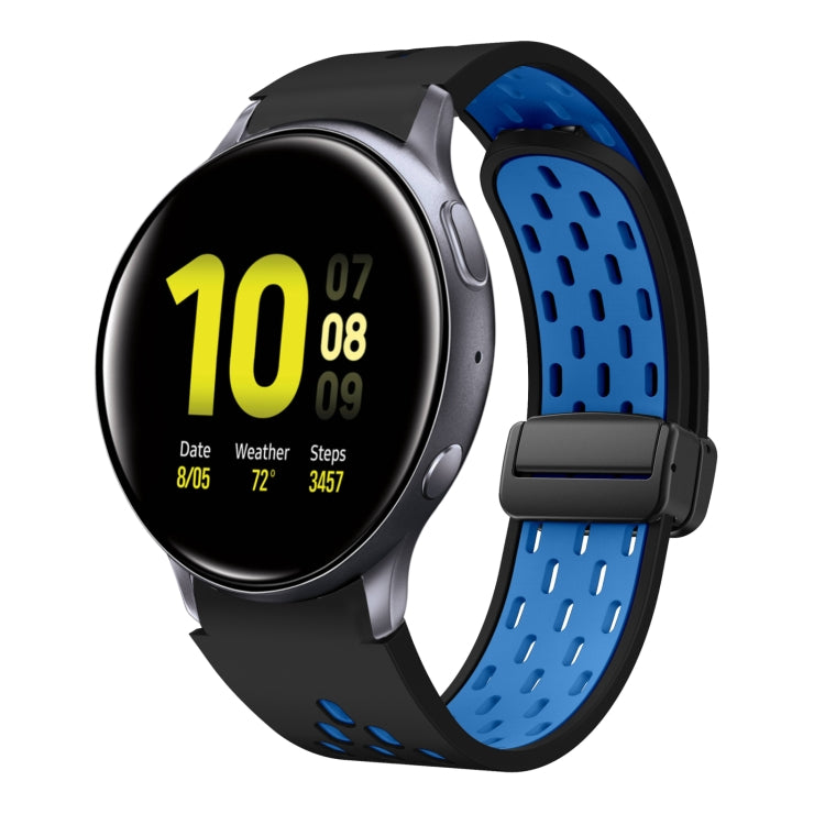 Two Color Magnetic Folding Black Buckle Silicone Watch Band