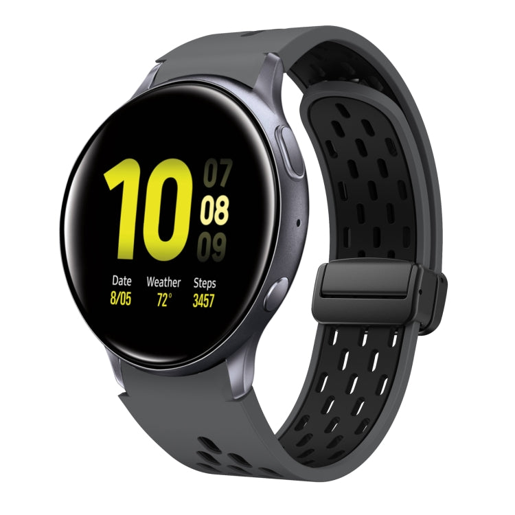 Two Color Magnetic Folding Black Buckle Silicone Watch Band
