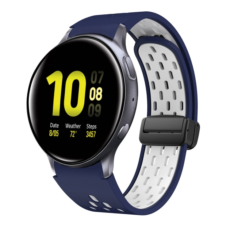 Two Color Magnetic Folding Black Buckle Silicone Watch Band