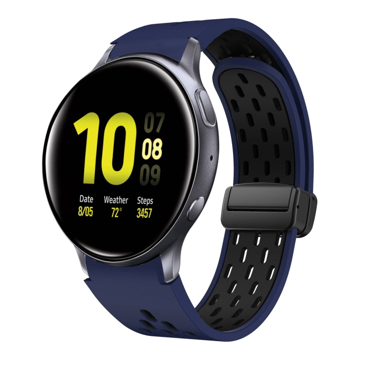Two Color Magnetic Folding Black Buckle Silicone Watch Band