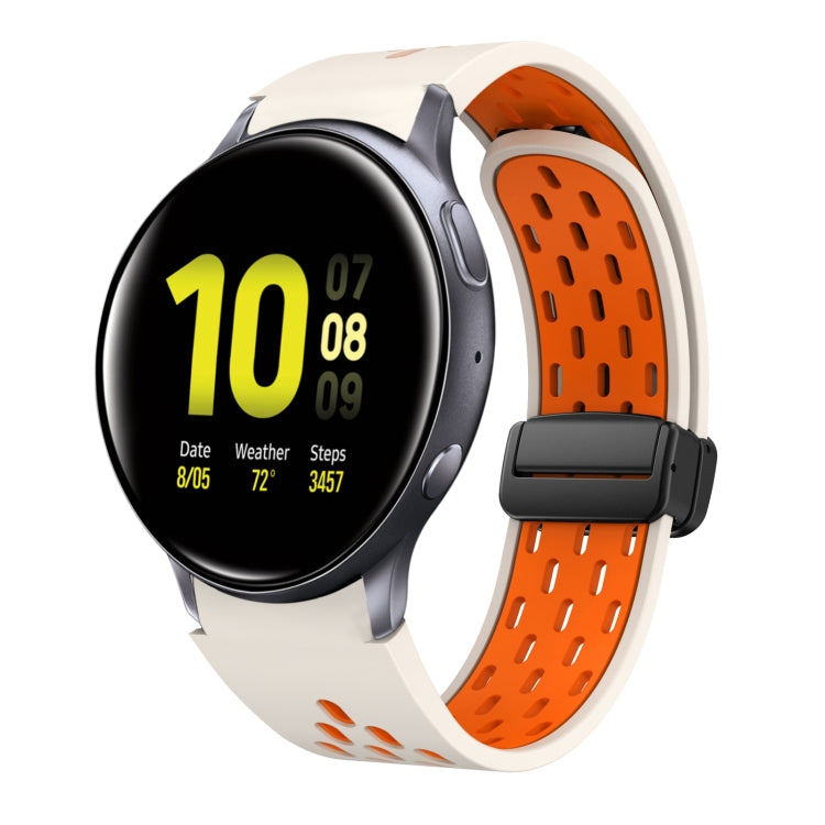 Two Color Magnetic Folding Black Buckle Silicone Watch Band