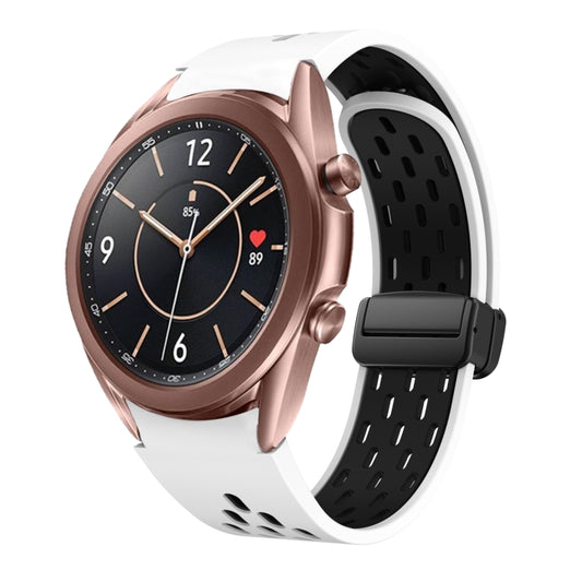 Two Color Magnetic Folding Black Buckle Silicone Watch Band