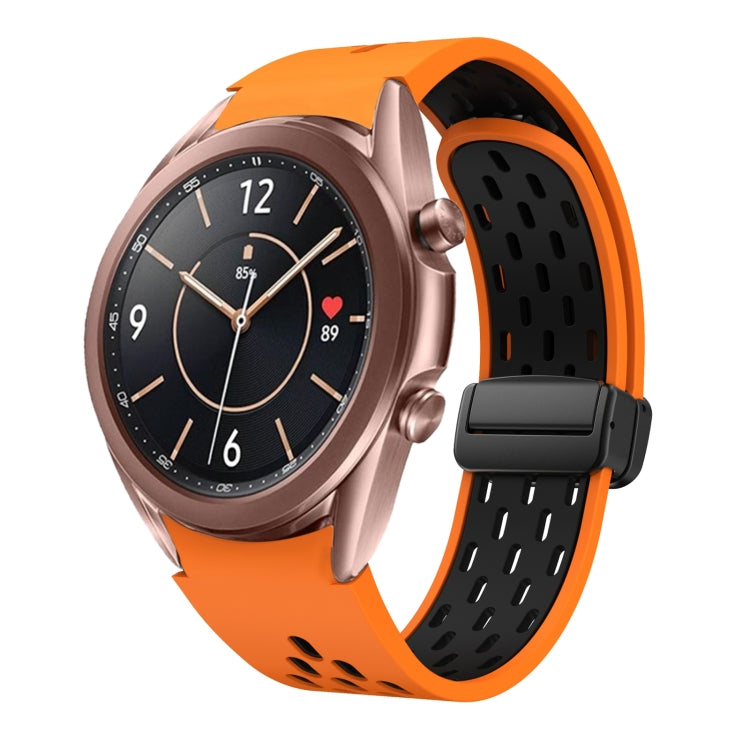 Two Color Magnetic Folding Black Buckle Silicone Watch Band